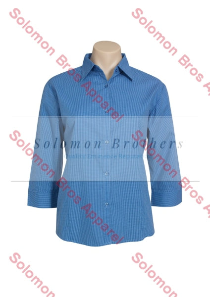 Mini Check Ladies 3/4 Sleeve Blouse - Solomon Brothers Apparel