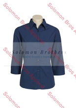 Load image into Gallery viewer, Mini Check Ladies 3/4 Sleeve Blouse - Solomon Brothers Apparel
