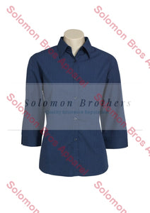 Mini Check Ladies 3/4 Sleeve Blouse - Solomon Brothers Apparel