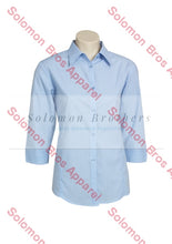 Load image into Gallery viewer, Mini Check Ladies 3/4 Sleeve Blouse - Solomon Brothers Apparel
