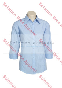 Mini Check Ladies 3/4 Sleeve Blouse - Solomon Brothers Apparel