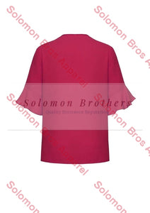 Olivia Womens Fluted Sleeve Blouse - Solomon Brothers Apparel