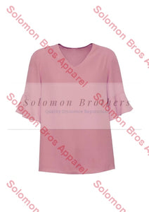 Olivia Womens Fluted Sleeve Blouse - Solomon Brothers Apparel