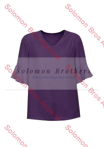 Olivia Womens Fluted Sleeve Blouse - Solomon Brothers Apparel