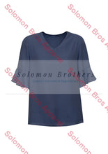 Load image into Gallery viewer, Olivia Womens Fluted Sleeve Blouse - Solomon Brothers Apparel
