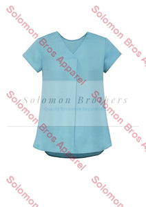 Rainbow Womens V-Neck Pleat Blouse - Solomon Brothers Apparel