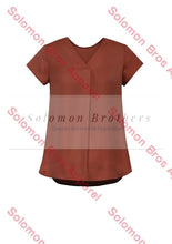 Load image into Gallery viewer, Rainbow Womens V-Neck Pleat Blouse - Solomon Brothers Apparel
