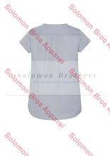Load image into Gallery viewer, Rainbow Womens V-Neck Pleat Blouse - Solomon Brothers Apparel
