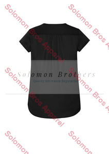 Rainbow Womens V-Neck Pleat Blouse - Solomon Brothers Apparel