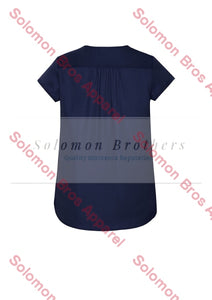 Rainbow Womens V-Neck Pleat Blouse - Solomon Brothers Apparel