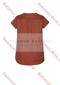 Rainbow Womens V-Neck Pleat Blouse - Solomon Brothers Apparel