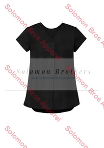 Rainbow Womens V-Neck Pleat Blouse - Solomon Brothers Apparel