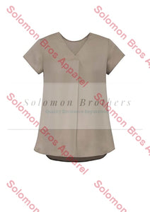 Rainbow Womens V-Neck Pleat Blouse - Solomon Brothers Apparel