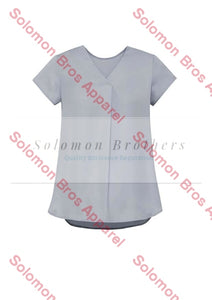Rainbow Womens V-Neck Pleat Blouse - Solomon Brothers Apparel