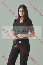 Load image into Gallery viewer, Womens Cotton Rich V-Neck Scrub Top - Solomon Brothers Apparel
