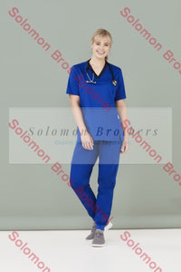 Womens Cotton Rich V-Neck Scrub Top - Solomon Brothers Apparel