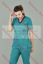 Load image into Gallery viewer, Womens Cotton Rich V-Neck Scrub Top - Solomon Brothers Apparel
