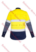 Load image into Gallery viewer, Womens Hi Vis Spliced Industrial L/S Hoop Taped Shirt - Solomon Brothers Apparel
