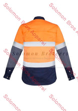 Load image into Gallery viewer, Womens Hi Vis Spliced Industrial L/S Hoop Taped Shirt - Solomon Brothers Apparel
