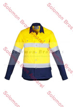 Load image into Gallery viewer, Womens Hi Vis Spliced Industrial L/S Hoop Taped Shirt - Solomon Brothers Apparel

