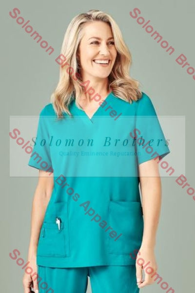 Womens V-Neck Scrub Top - Solomon Brothers Apparel