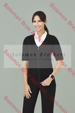 Load image into Gallery viewer, Womens Zip Front S/s Knit Health &amp; Beauty
