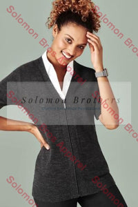 Womens Zip Front S/S Knit - Solomon Brothers Apparel